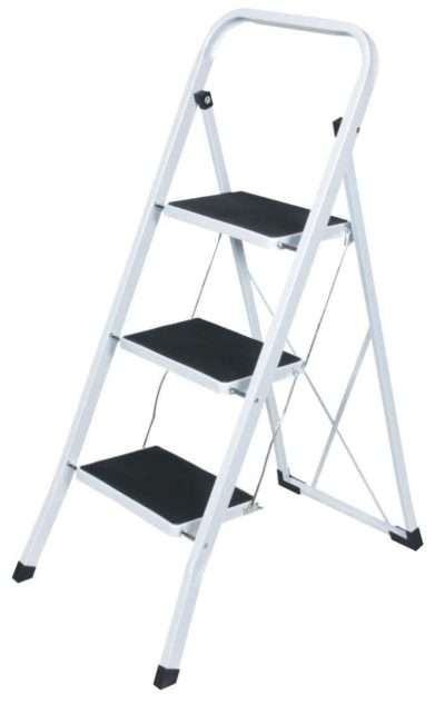 C SGABELLO SALVASPAZIO ACCIAO 3 GRADINI C/PED