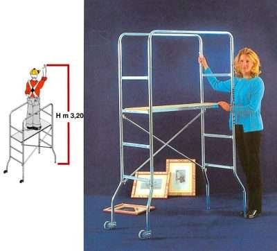 TRABATTELLO ACCIAIO ZINC TRIO 60X130XH188 CM