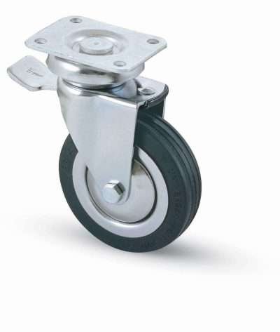 RUOTA CARRELLO D 100 MM 155/BIS PIASTRA C/FRENO