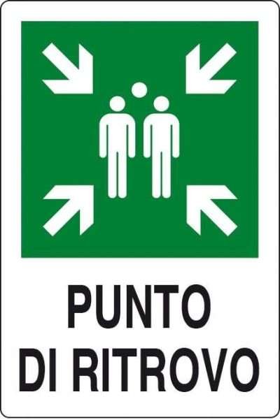 TARGA PUNTO DI RITROVO 300X200 ALLUMINIO NORMA EU