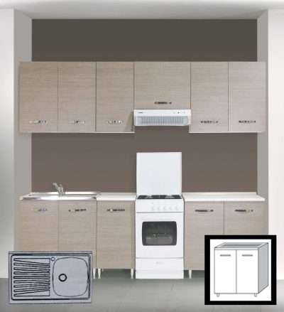 LAVELLO APPOGGIO INOX 1 VASCA DX + GOCCIOLATOIO SX 80 CM