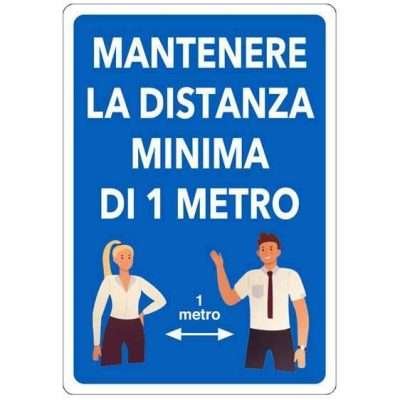 ETIC.ADES.30X20 MANTENERE DIST. MINIM. DI 1MT
