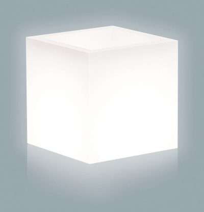 VASO HOME LIGHT CUBE 40X40XH41 CM BIANCO