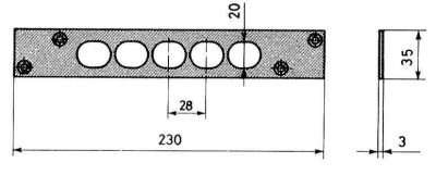 CISA 06220.00. CONTROPIASTRA SERRATURA 28 MM