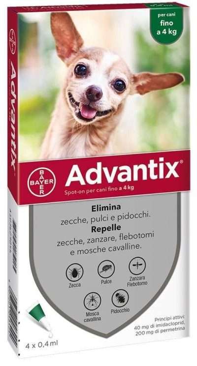 BAYER ADVANTIX SPOT ON 4 PIPETTE CANI  0- 4 KG