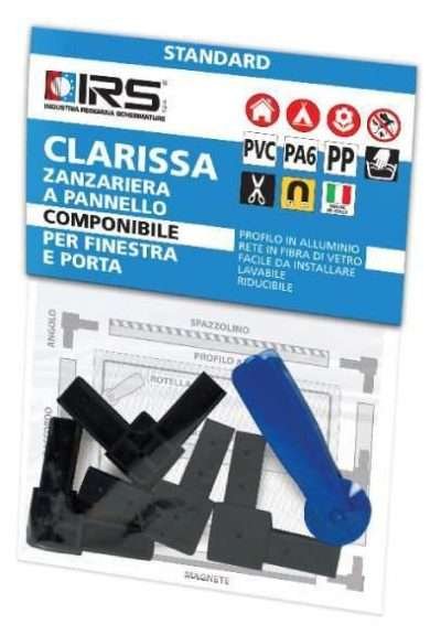 ZANZARIERA IRS CLARISSA BL 4 ANGOLI + ROTELLA