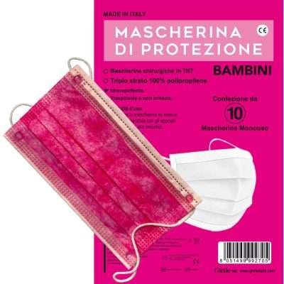 MASCHERINA CHIRURGICA BAMBINA COL.ROSA PZ 10