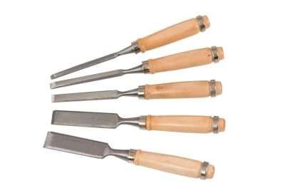 CONF. 5 SCALPELLI PER FALEGNAME MANICO LEGNO