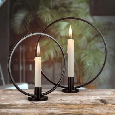 Set portacandele ad anello HI 2 pezzi nero