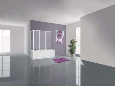 PARETE VASCA 1+3 PIEGHEVOLE 68+133 BIANCA