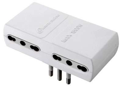 ADATTATORE PIATTO 16A 2P+T 4PR BIPAS BIANCO FIG.12