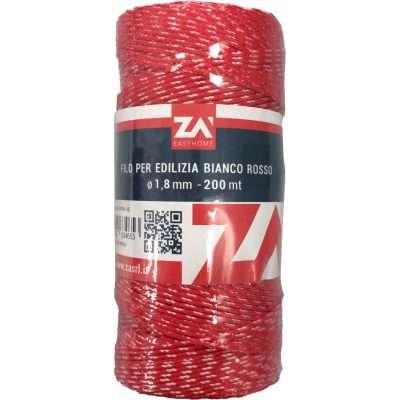 FILO PER EDILIZIA 1,8 MM CF 200 M ROSSO/BIANCO