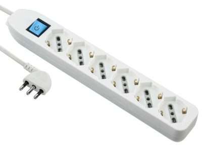 MULTIPRESA 6P BIP/SCHUKO+INTERR BIANCO FIG.4