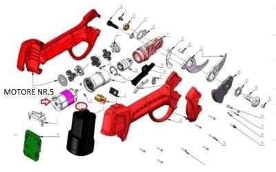 R MOTORE NR.5 X FORBICI POTA A BATT. DJ-025