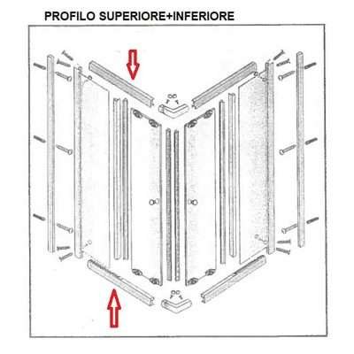 R PROFILO SUP+INF.X BOX DOCCIA CRIST.TRAS/SER MM.6 CM.80X80 LUSSO