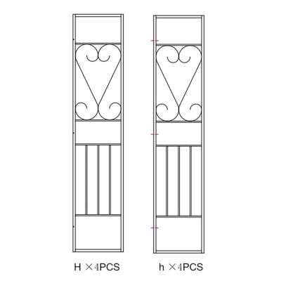 R LATERALI H+h(1+1) X GAZEBO IN METALLO MT.3X3 DECOR. ECRU YF-3133B
