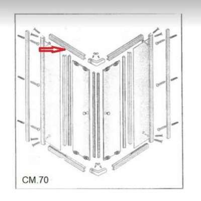 R PROFILO SUPERIORE LATO 70 X BOX DOCCIA CRISTALLO TRASP.MM.6 CM.70X90LUSSO