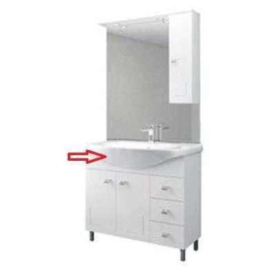 R LAVABO X MOBILE BAGNO BIANCO EVA CM.105 COMPLETO