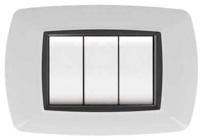 PLACCA LIFE LIVING PLAST BIANCO 7P CORNICE NERO