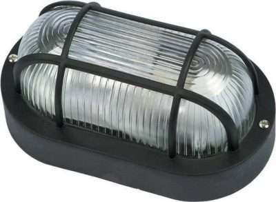 PLAFONIERA OVALE GRIGLIA NERA