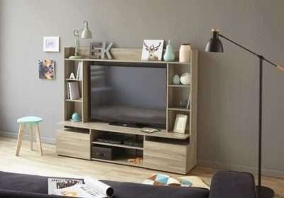 KIT PARETE LIVING SILVER 165X40X150 CM ROVERE