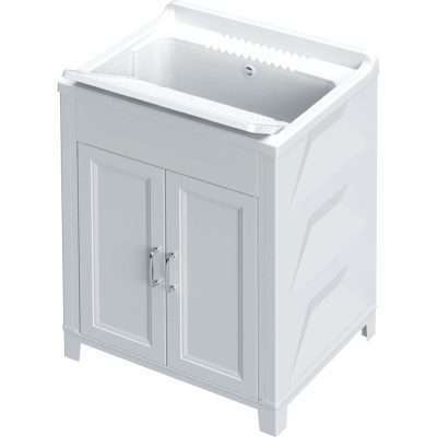 KIT LAVATOIO RESINA ANTIACIDO 60X50 CM BIANCO