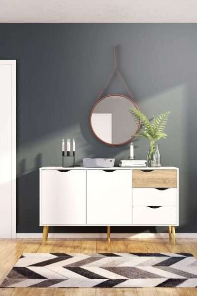 KIT CREDENZA 2 ANTE + 3 CASSETTI 147X39X91 OSLO