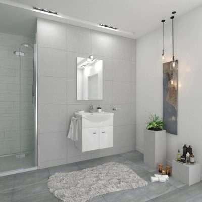 MOBILE BAGNO EMMA 58 SOSP. C/SPECCHIO BIANCO
