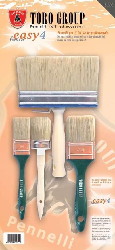 SET 4 PENNELLI SETOLA BIONDA EASY4   S/550