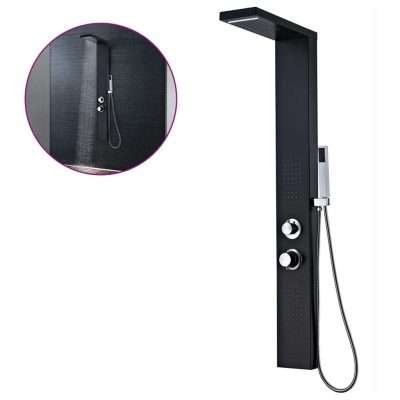 Pannello Doccia Sistema Alluminio Nero Opaco