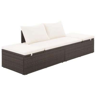 Letto da Giardino Vari Colori 195x60 cm in Polyrattan - immagine 2