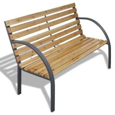 Panca da Giardino 120 cm in Legno e Ferro