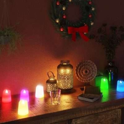 Candele Elettriche Senza Fiamma a LED Candele 12 pz Colorate
