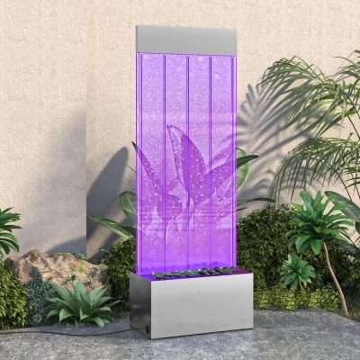 Colonna a Bolle con LED RGB Acciaio Inossidabile e Acrilico 110 cm