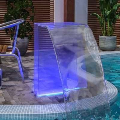 Fontana per Piscina con LED RGB e Set di Connettori Acrilico 51 cm
