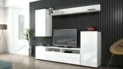 KIT PARETE LIVING BRIDGE 207X34X170 BIANCO/B.LUC.