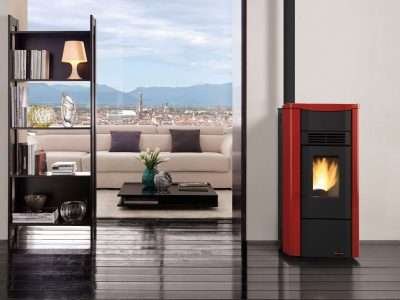 STUFA PELLET CANALIZ 7.5 KW GIUSY PLUS EVO2.0 BORDEAUX