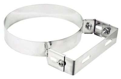 COLLARE INOX CON STAFFA PER TUBO STUFA 25 CM