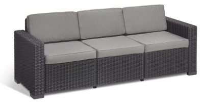 ALLIBERT CALIFORNIA DIVANO 3 P C/CUSCINI GRAPHITE