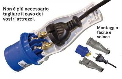 ROSI 1820 ADATTATORE INDUSTRIALE SPINA SCH IP44