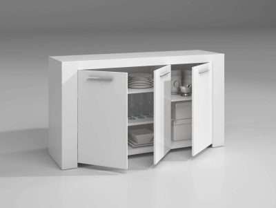 KIT CREDENZA 3 ANTE AMBIT 144X42XH80 CM BIANCO