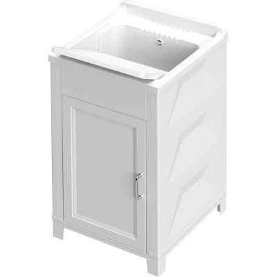 KIT LAVATOIO RESINA ANTIACIDO 45X50 CM BIANCO