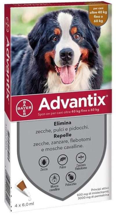 BAYER ADVANTIX SPOT ON 4 PIPETTE CANI 40 -60 KG