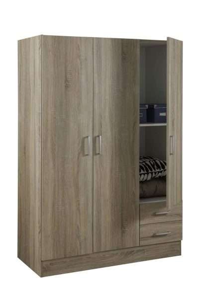 KIT ARMADIO 3 ANTE + 2 CASSETTI 119,5X46,5X184,5 ROVERE S.