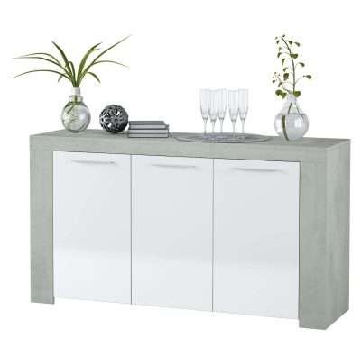 KIT CREDENZA 3 ANTE AMBIT 144X42XH80 CM BIA/CEMEN