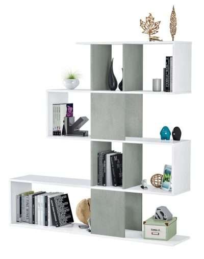 KIT LIBRERIAZIG-ZAG 145X28X145H BIANCO/CEM.