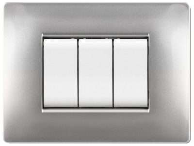 PLACCA LIFE Q LIVING PLAST ALLUMINIO CHIARO 4P