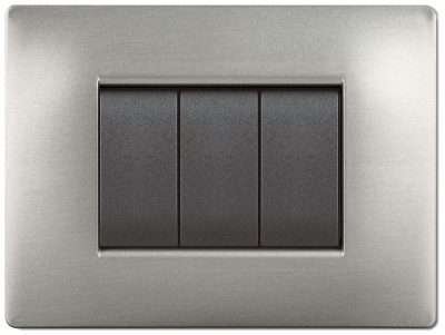 PLACCA LIFE Q LIVING PLAST ACCIAIO SATINATO 4P