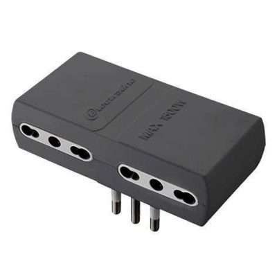 ADATTATORE PIATTO 16A 2P+T 4PR BIPAS NERO FIG.12