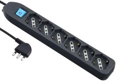 MULTIPRESA 6P BIP/SCHUKO+INTERR NERO FIG.4